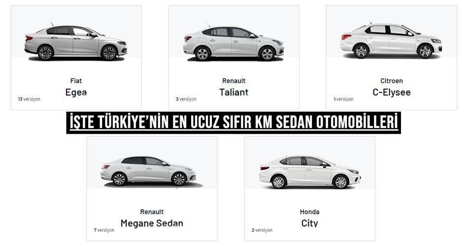 İşte Türkiye’nin En Ucuz Sıfır Km Sedan Otomobilleri İşte Türkiye’nin En Ucuz Sıfır Km Sedan Otomobilleri