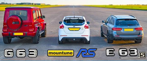 Ford Focus RS Mountune, E63 S ve Mercedes G63 Modeline Karşı Ford Focus RS Mountune, E63 S ve Mercedes G63 Modeline Karşı