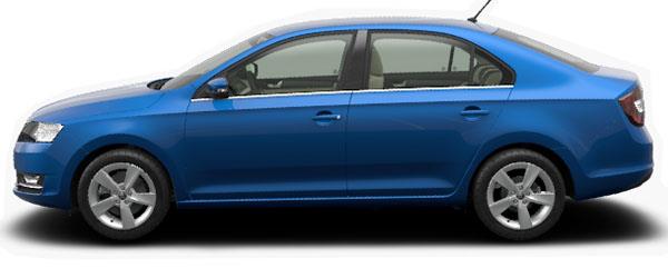 Skoda Rapid yarış mavisi ve gri tavan Skoda Rapid yarış mavisi ve gri tavan
